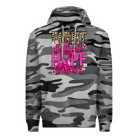 Slate Camo Fight believe hope survive Cancer Awareness Premium Hoodie - HowdyJamesFarm