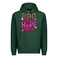 Sports Green Fight believe hope survive Cancer Awareness Premium Hoodie - HowdyJamesFarm