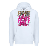 White Fight believe hope survive Cancer Awareness Premium Hoodie - HowdyJamesFarm