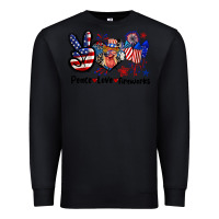 Black Peace love fireworks 4th of july Premium Sweatshirt - CowGirlArtShop