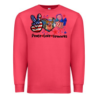 Cardinal Peace love fireworks 4th of july Premium Sweatshirt - CowGirlArtShop