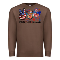 Chestnut Peace love fireworks 4th of july Premium Sweatshirt - CowGirlArtShop