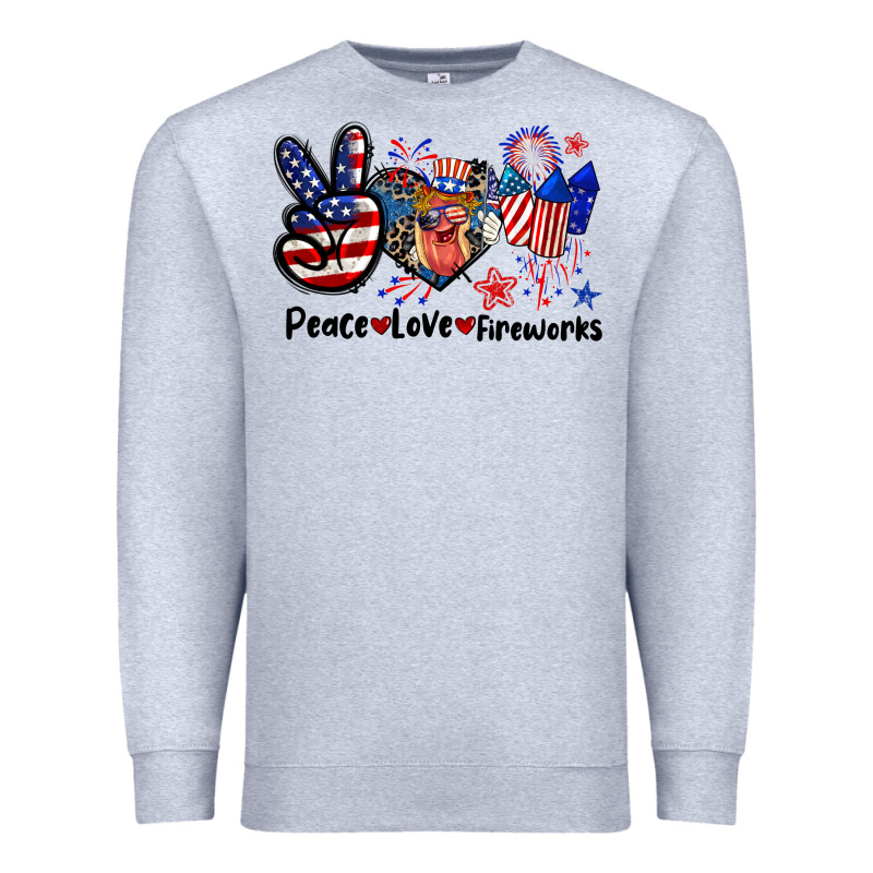 Peace Love Fireworks 4th Of July Premium Sweatshirt by CowGirlArtShop | Teevron