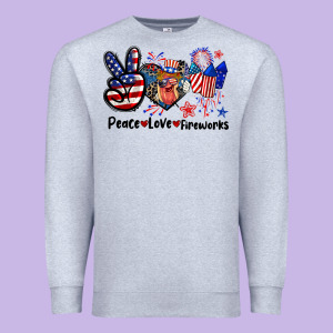 Peace Love Fireworks 4th Of July Premium Sweatshirt Designed By Cowgirlartshop