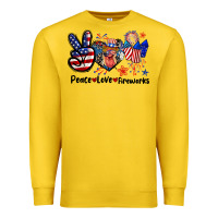 Lemon Peace love fireworks 4th of july Premium Sweatshirt - CowGirlArtShop