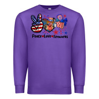 Purple Peace love fireworks 4th of july Premium Sweatshirt - CowGirlArtShop