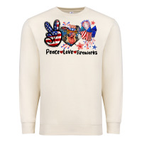 Sandshell Peace love fireworks 4th of july Premium Sweatshirt - CowGirlArtShop