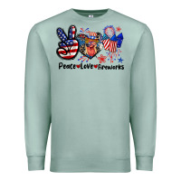 Seafoam Peace love fireworks 4th of july Premium Sweatshirt - CowGirlArtShop