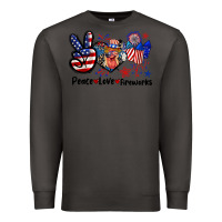 Smoke Peace love fireworks 4th of july Premium Sweatshirt - CowGirlArtShop