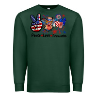 Sports Green Peace love fireworks 4th of july Premium Sweatshirt - CowGirlArtShop