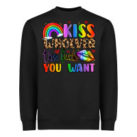 Black kiss whoever the fuck you want Heavyweight Sweatshirt - LillyAllenDesigns
