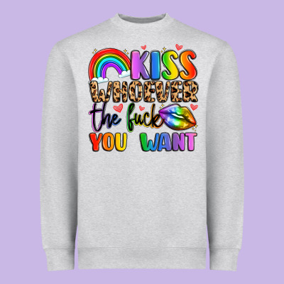Kiss Whoever The Fuck You Want Heavyweight Sweatshirt Designed By Lillyallendesigns