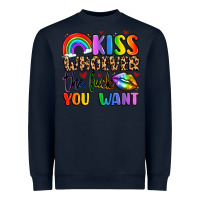 Navy kiss whoever the fuck you want Heavyweight Sweatshirt - LillyAllenDesigns