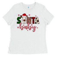 White Santa baby Cow Ladies Tee - JahusDesignShop