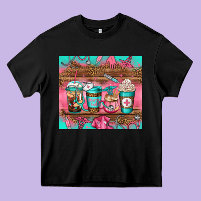 Nurse Fuel Coffee Cups Heavy Core Tee Designed By Jasminsmagicworld