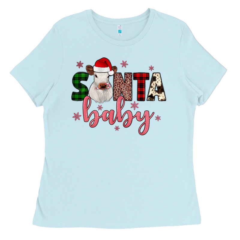 Santa Baby Cow Ladies Tee by JahusDesignShop | Teevron