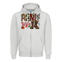 Dove Grey Christmas Army wife Zipper Hoodie - NancyCooperArtShop