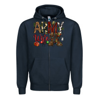 Navy Christmas Army wife Zipper Hoodie - NancyCooperArtShop