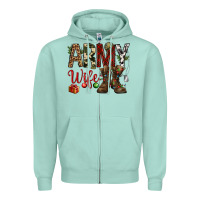 Seafoam Christmas Army wife Zipper Hoodie - NancyCooperArtShop