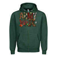 Sports Green Christmas Army wife Zipper Hoodie - NancyCooperArtShop