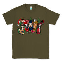 Army Green joy Christmas cows Classic Tee - CowhideDigitalArt