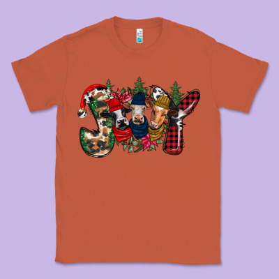 Joy Christmas Cows Classic Tee Designed By Cowhidedigitalart