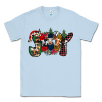 Dusty Blue joy Christmas cows Classic Tee - CowhideDigitalArt