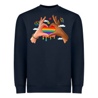 Navy lgbtq pride hands Heavyweight Sweatshirt - LillyAllenDesigns