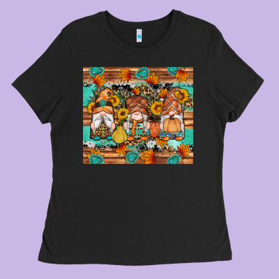 Western Fall Gnomes Tumbler Ladies Tee Designed By Artiststas