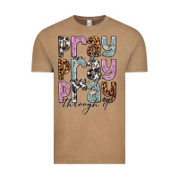Vintage Coffee pray on it pray over it pray through it Vintage Tee - NancyCooperArtShop