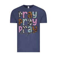 Vintage Denim pray on it pray over it pray through it Vintage Tee - NancyCooperArtShop