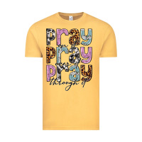 Vintage Mustard pray on it pray over it pray through it Vintage Tee - NancyCooperArtShop