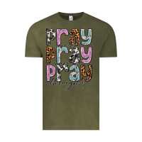 Vintage Olive pray on it pray over it pray through it Vintage Tee - NancyCooperArtShop