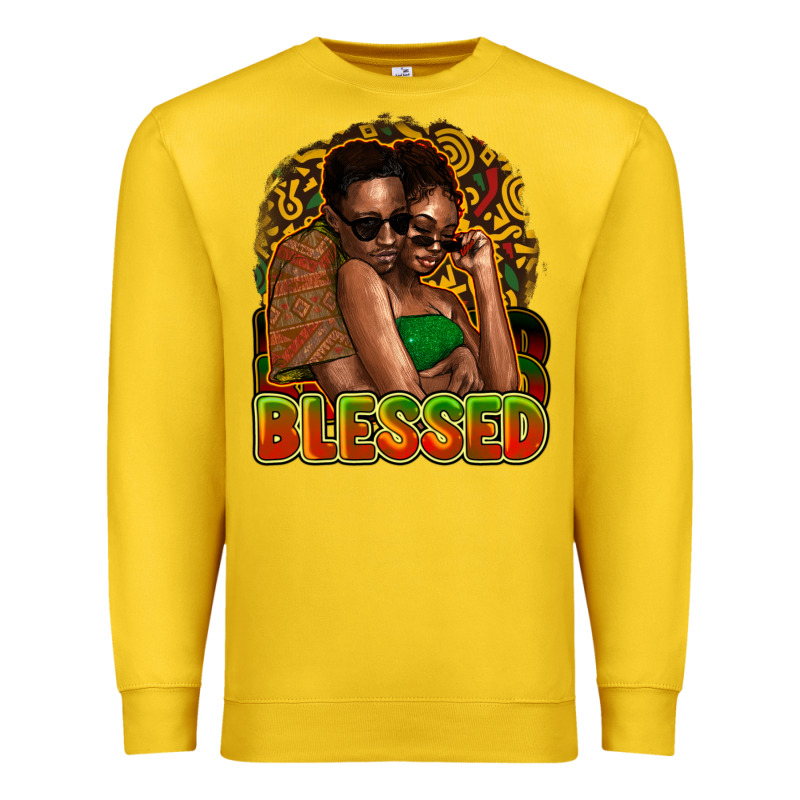 Black Couple Blessed Premium Sweatshirt by HowdyJamesFarm | Teevron