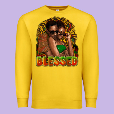 Black Couple Blessed Premium Sweatshirt Designed By Howdyjamesfarm