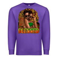 Purple Black couple blessed Premium Sweatshirt - HowdyJamesFarm