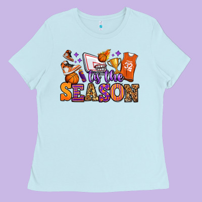 Tis The Season Basketball Ladies Tee Designed By Jasminsmagicworld