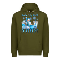Army Green baby it's cold outside Premium Hoodie - CowGirlArtShop