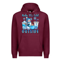 Burgundy baby it's cold outside Premium Hoodie - CowGirlArtShop