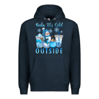 Navy baby it's cold outside Premium Hoodie - CowGirlArtShop