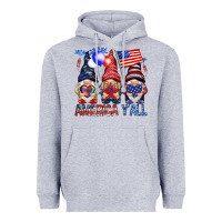 Heather Grey America y'all with gnomies Heavyweight Hoodie - HowdyJamesFarm