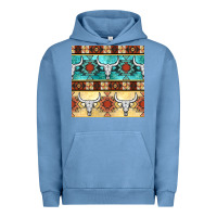 Pigment Pebble Blue native american aztec seamless pattern 3 Urban Hoodie - BundleAndBundleShop