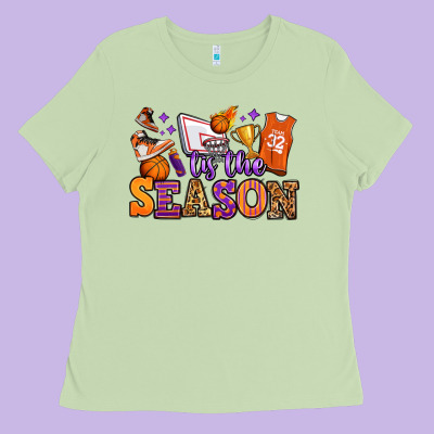Tis The Season Basketball Ladies Tee Designed By Jasminsmagicworld
