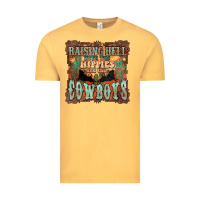 Vintage Mustard raising hell with the hippies and the cowboys Vintage Tee - NancyCooperArtShop