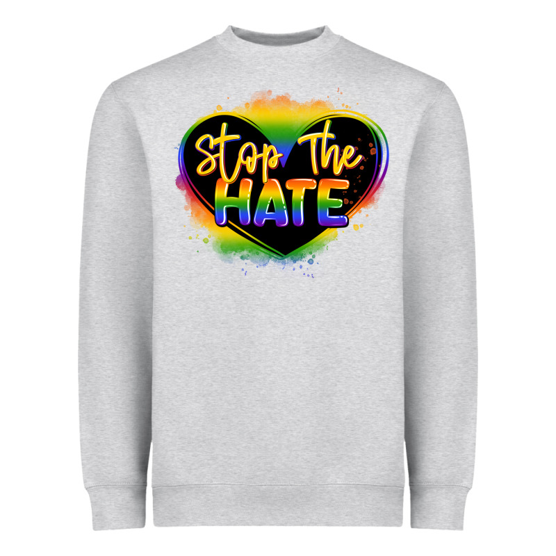Stop The Hate Pride Lgbtq Heart Heavyweight Sweatshirt by LillyAllenDesigns | Teevron