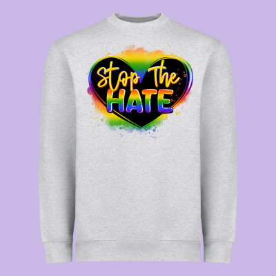 Stop The Hate Pride Lgbtq Heart Heavyweight Sweatshirt Designed By Lillyallendesigns