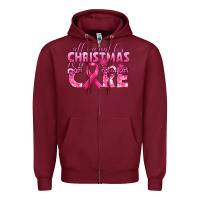 Burgundy all i want for christmas is a cure breast cancer Zipper Hoodie - texasbilliewilder