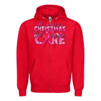 Red all i want for christmas is a cure breast cancer Zipper Hoodie - texasbilliewilder