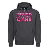 Smoke all i want for christmas is a cure breast cancer Zipper Hoodie - texasbilliewilder