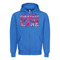 True Royal all i want for christmas is a cure breast cancer Zipper Hoodie - texasbilliewilder